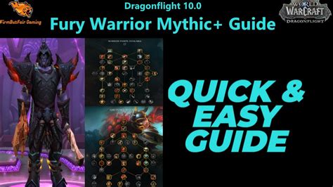 fury warrior talents dragonflight mythic plus